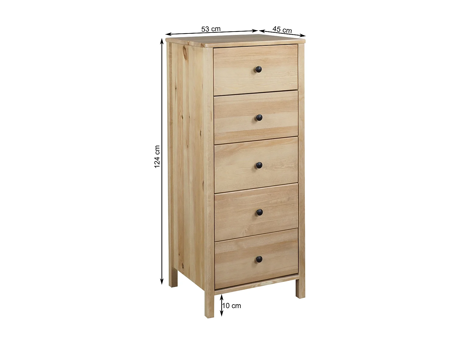 Commode Prestige I en bois, coloris chêne