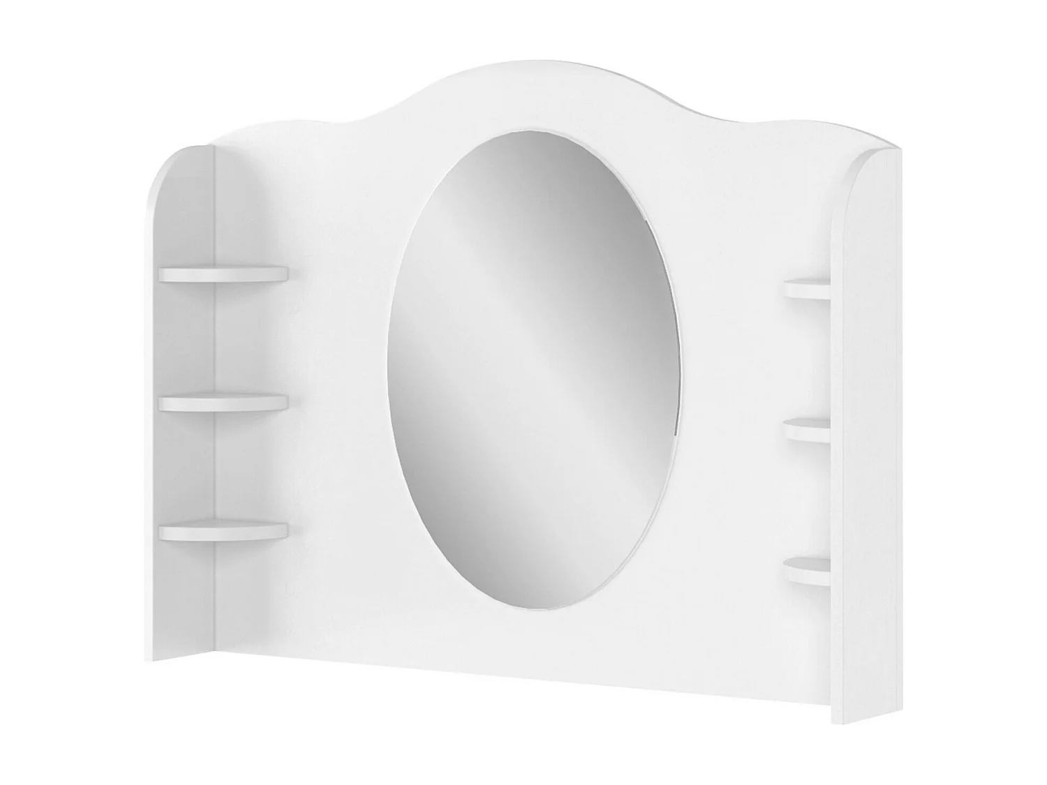Coiffeuse Romelbo 106, Chêne|Blanc, Miroir, 157x110x52cm