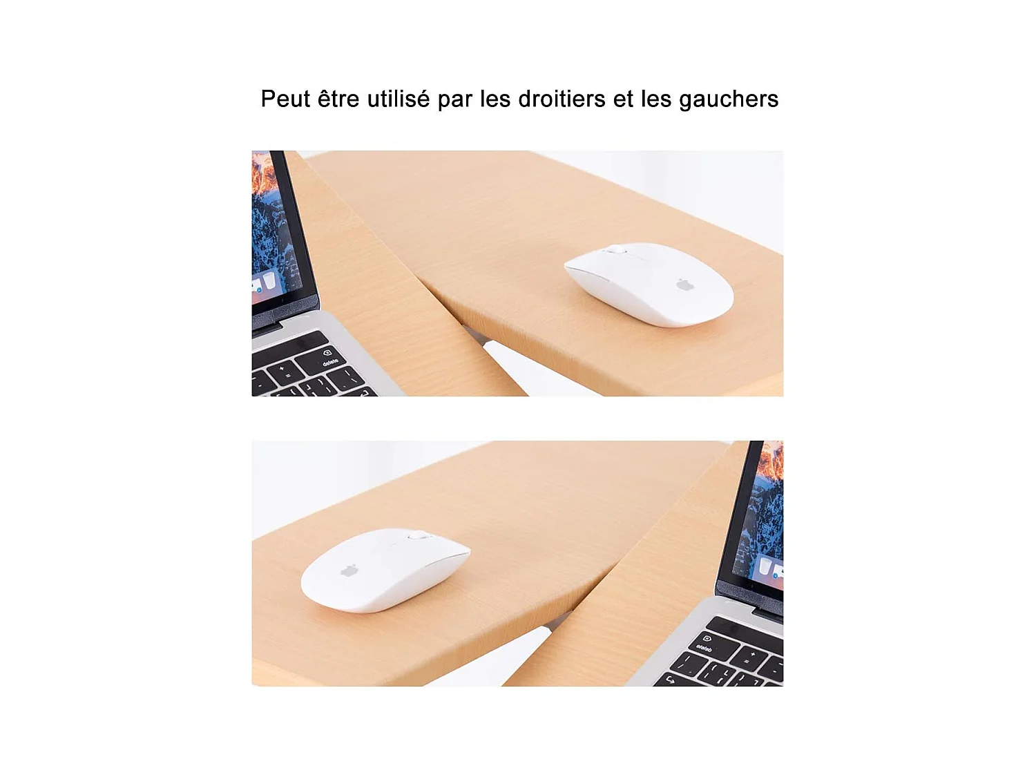 Table d’Ordinateur à roulettes Portable en MDF+Fer Hauteur Réglable 71-93 cm avec 4 roulettes (Noyer)