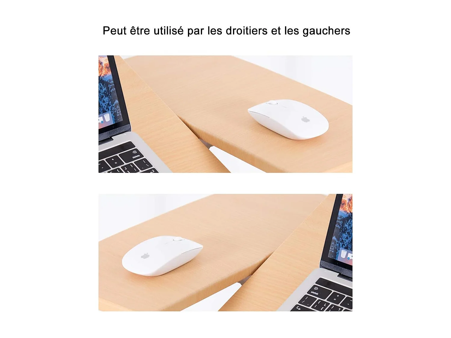 Table d’Ordinateur à roulettes Portable en MDF+Fer Hauteur Réglable 71-93 cm avec 4 roulettes (Noyer)