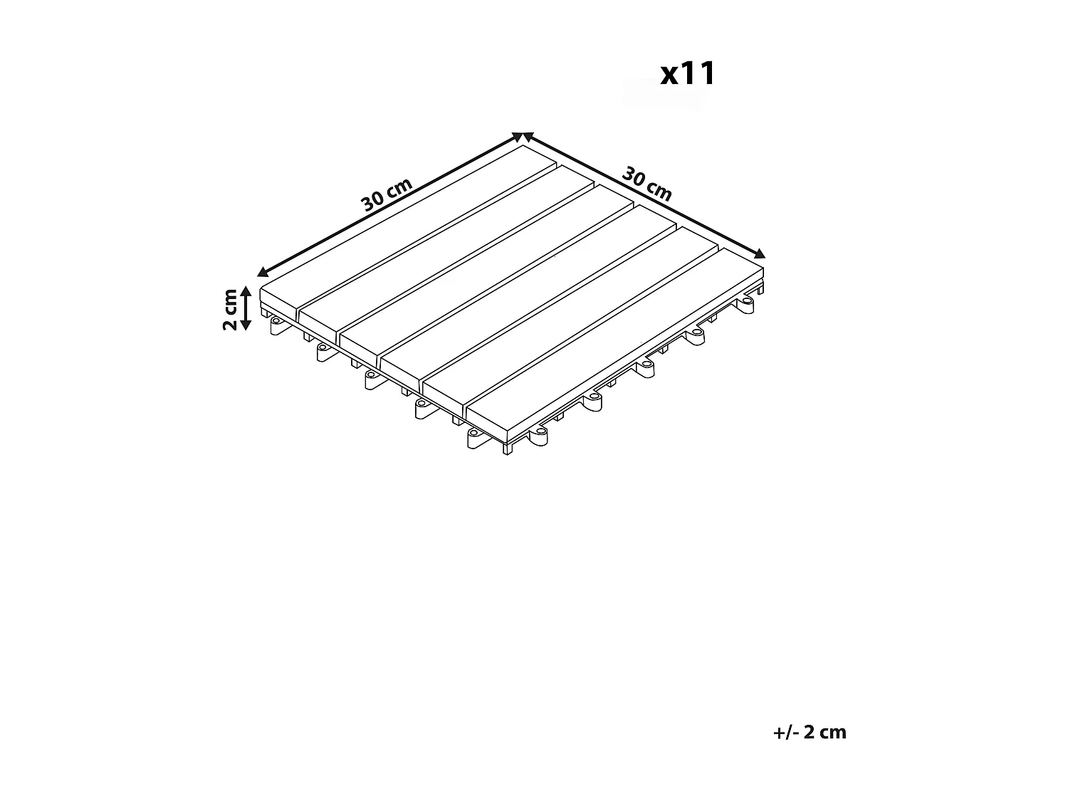 Caillebotis ATELETA Composite bois-plastique (WPC) Marron