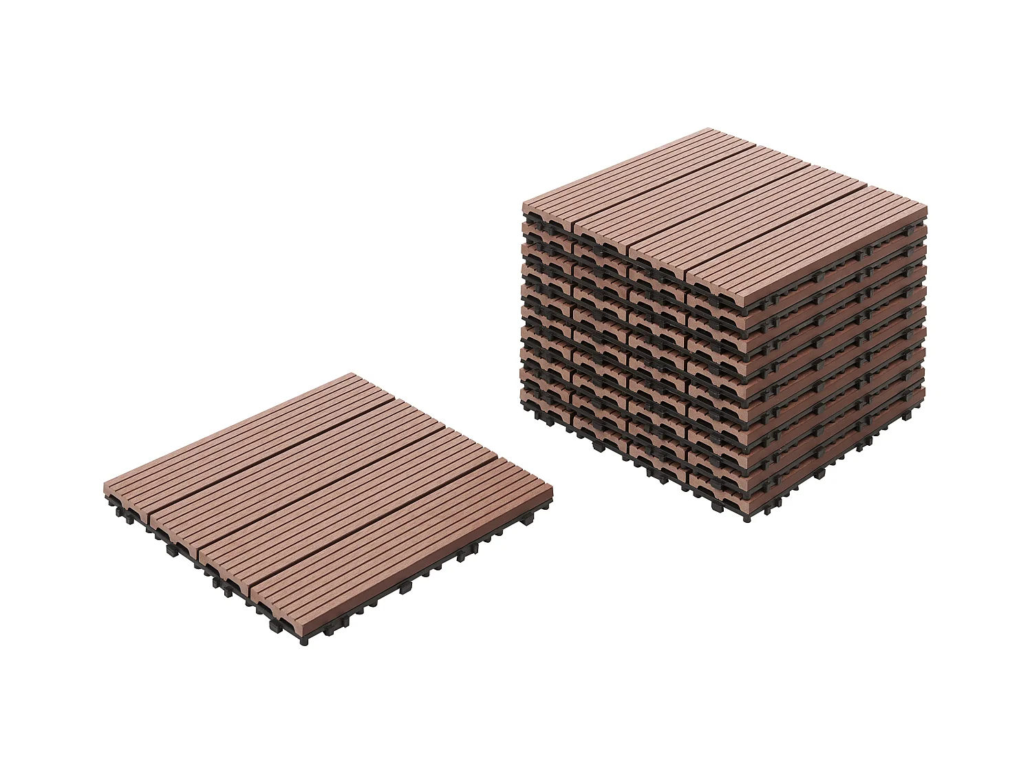 Caillebotis ATELETA Composite bois-plastique (WPC) Marron