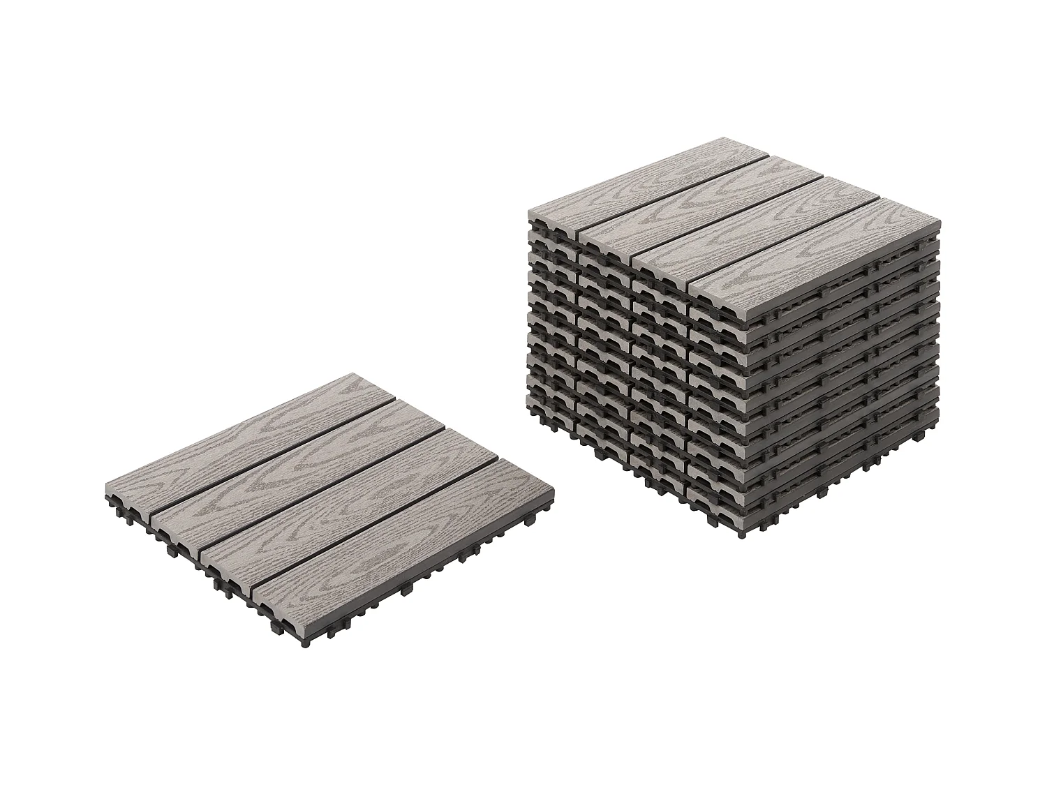 Suelo de exterior ATESSA Compuesto de madera y plástico (WPC) Gris