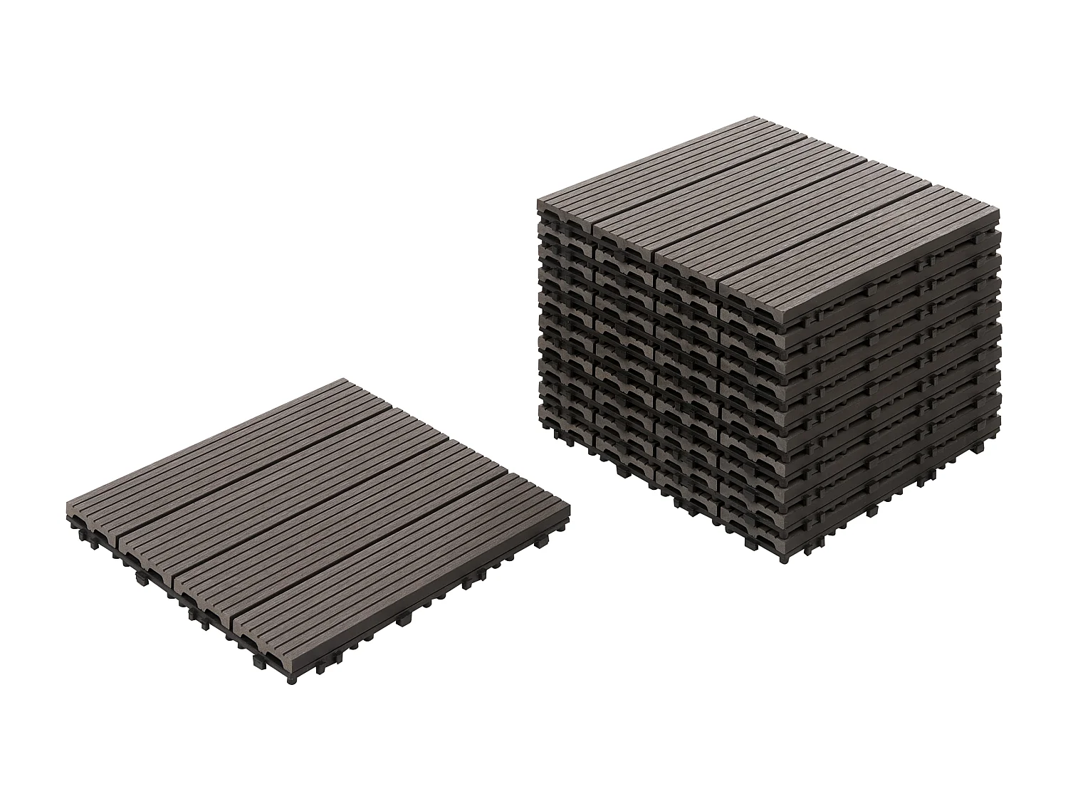 Caillebotis ATELETA Composite bois-plastique (WPC) Gris graphite