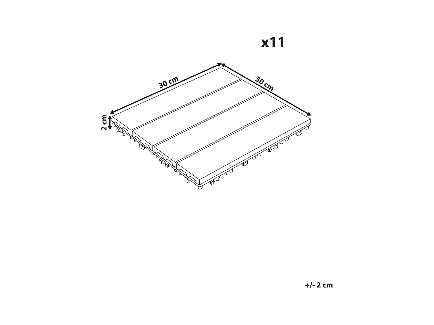 Suelo de exterior ATESSA Compuesto de madera y plástico (WPC) Marrón