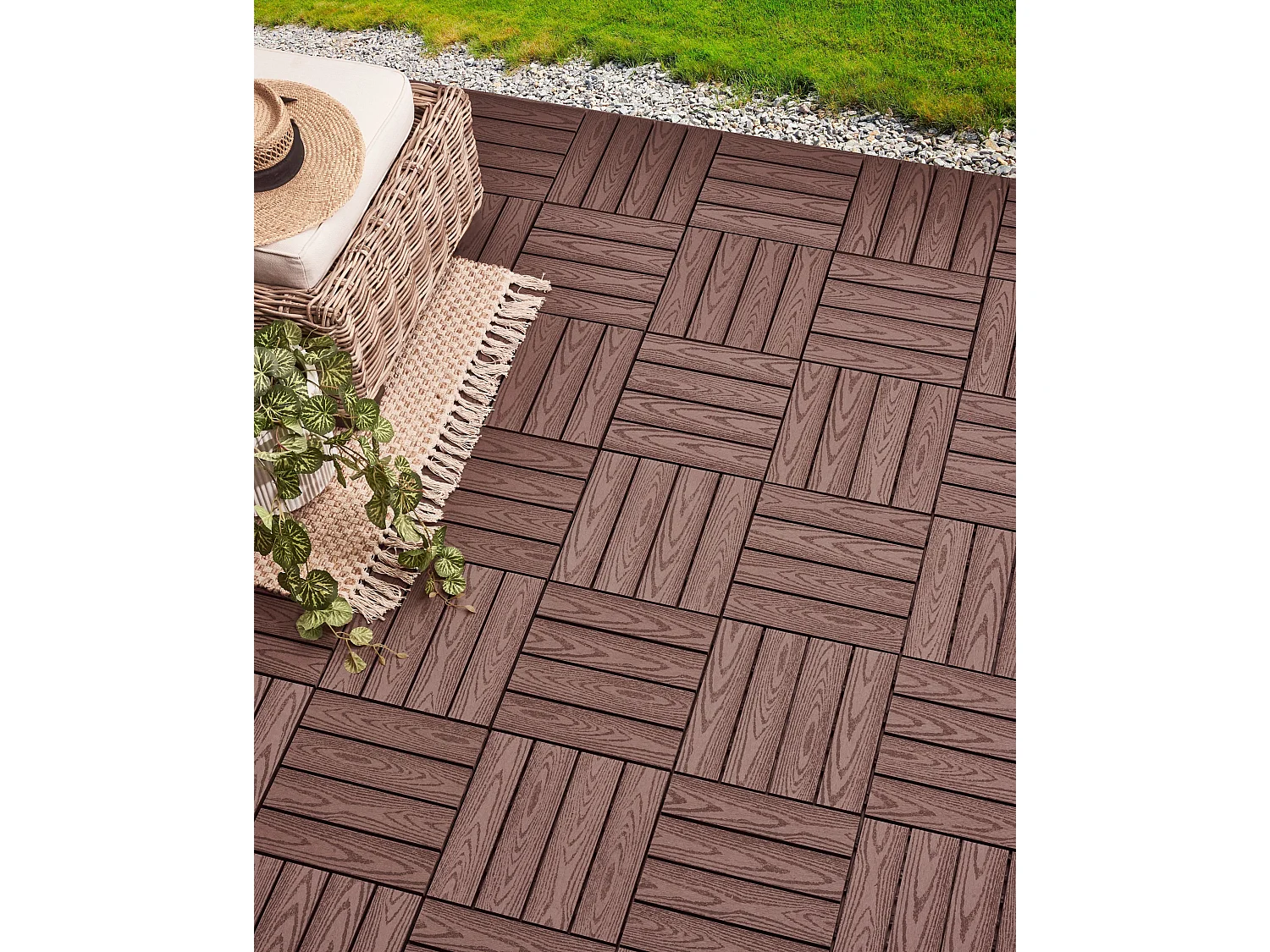 Caillebotis ATESSA Composite bois-plastique (WPC) Marron