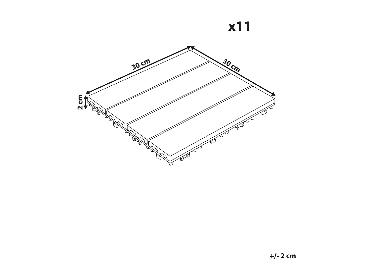 Caillebotis ATESSA Composite bois-plastique (WPC) Marron