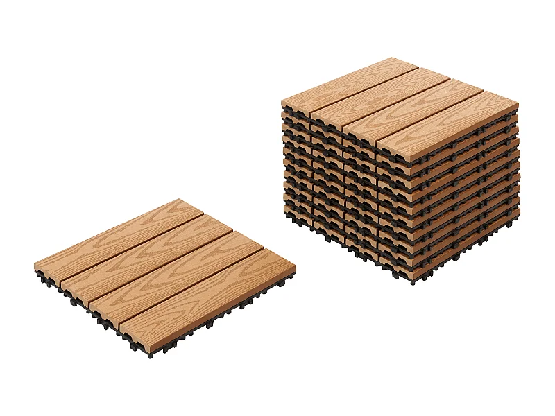 Suelo de exterior ATESSA Compuesto de madera y plástico (WPC) Marrón claro