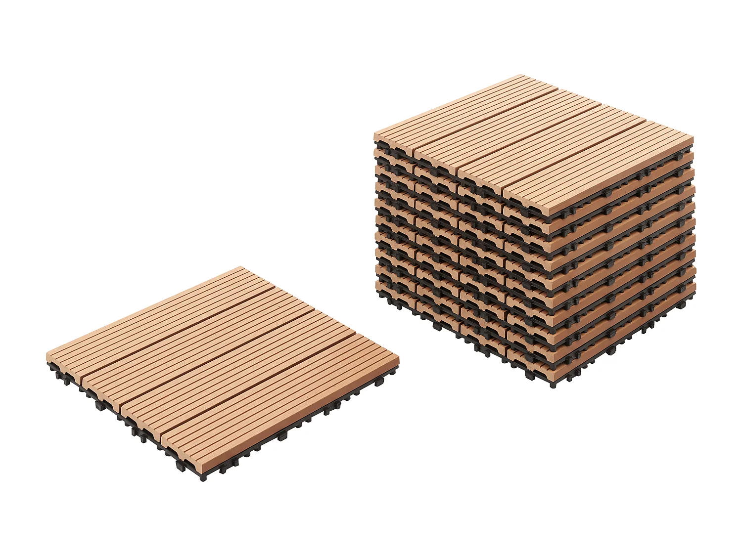 Caillebotis ATELETA Composite bois-plastique (WPC) Marron clair