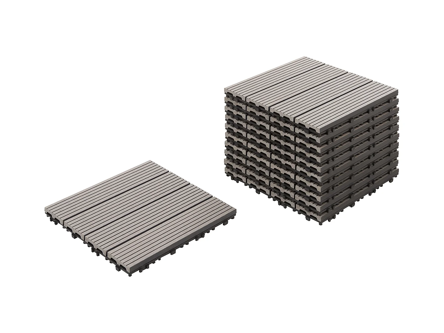 Caillebotis ATELETA Composite bois-plastique (WPC) Gris
