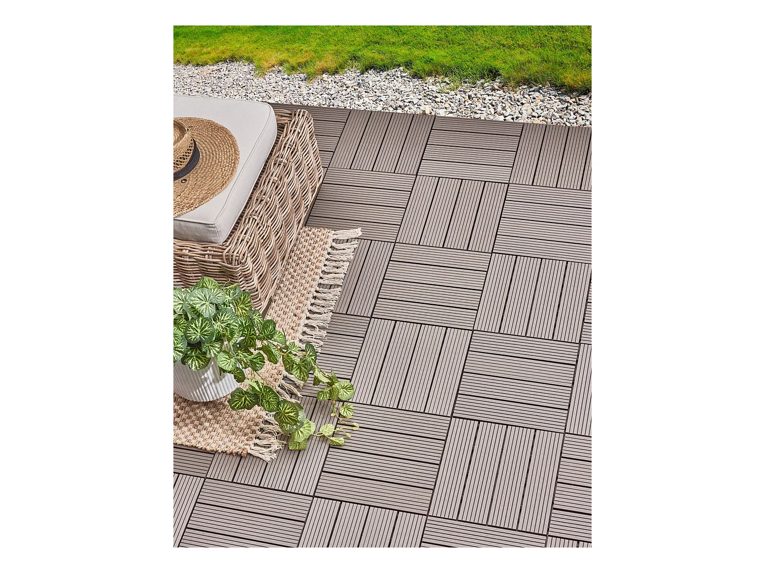 Suelo de exterior ATELETA Compuesto de madera y plástico (WPC) Gris