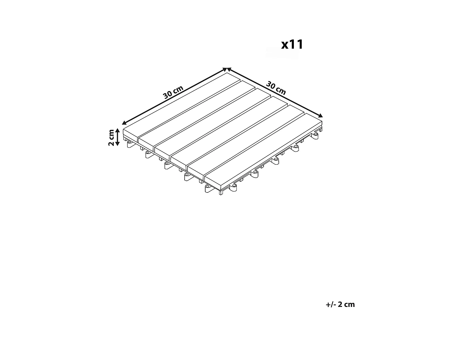 Suelo de exterior ATELETA Compuesto de madera y plástico (WPC) Gris