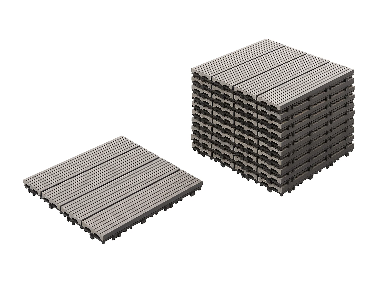 Caillebotis ATELETA Composite bois-plastique (WPC) Gris