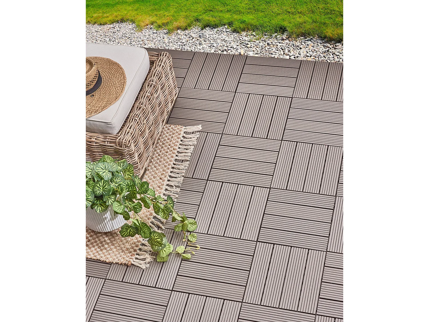 Caillebotis ATELETA Composite bois-plastique (WPC) Gris