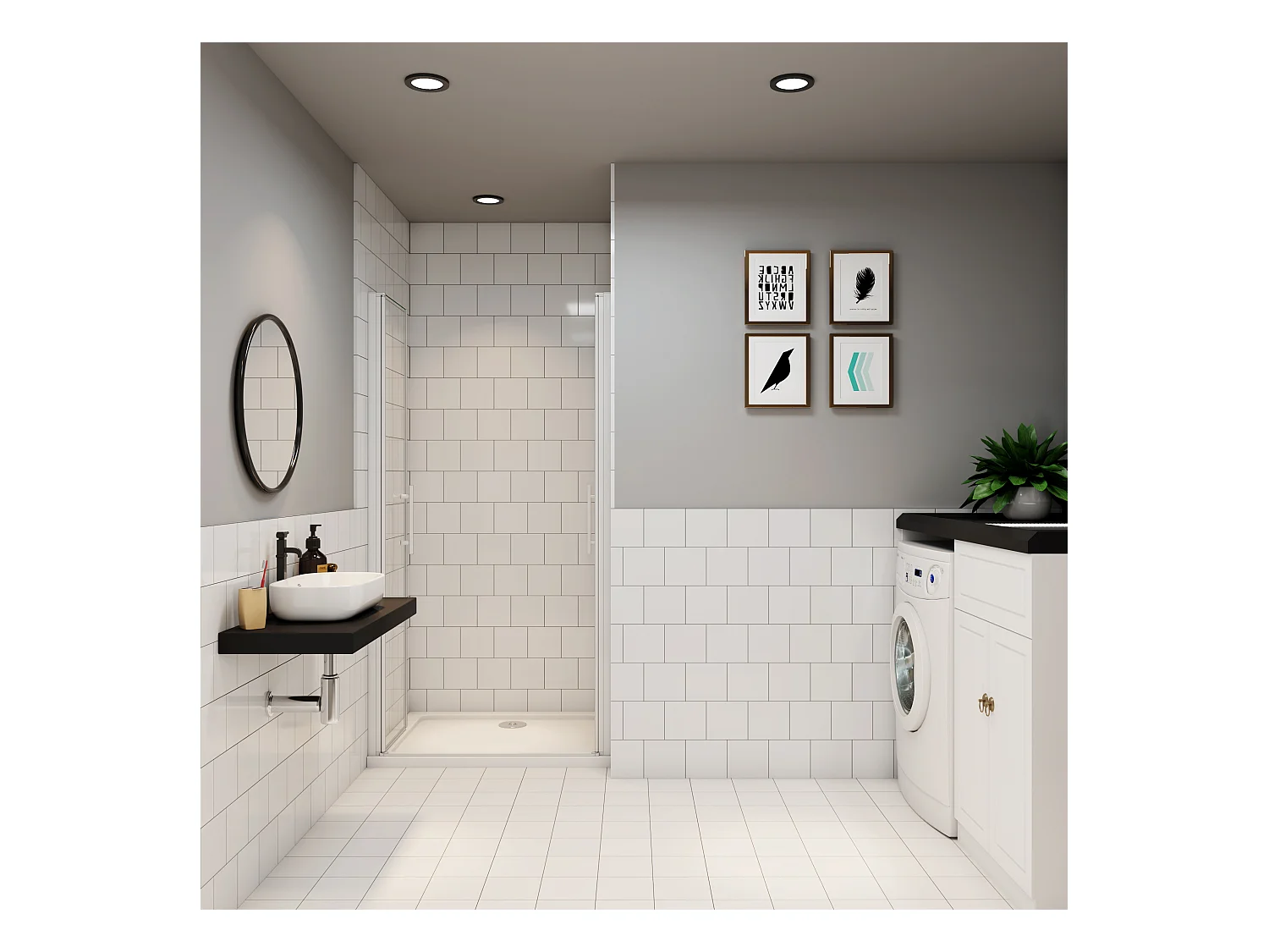 AICA Porte de Douche Battante 90x180cm, en Verre Trempé Anticalcaire 5mm, porte de douche pivotante à 180° avec Profilé Blanc, Installation en Niche