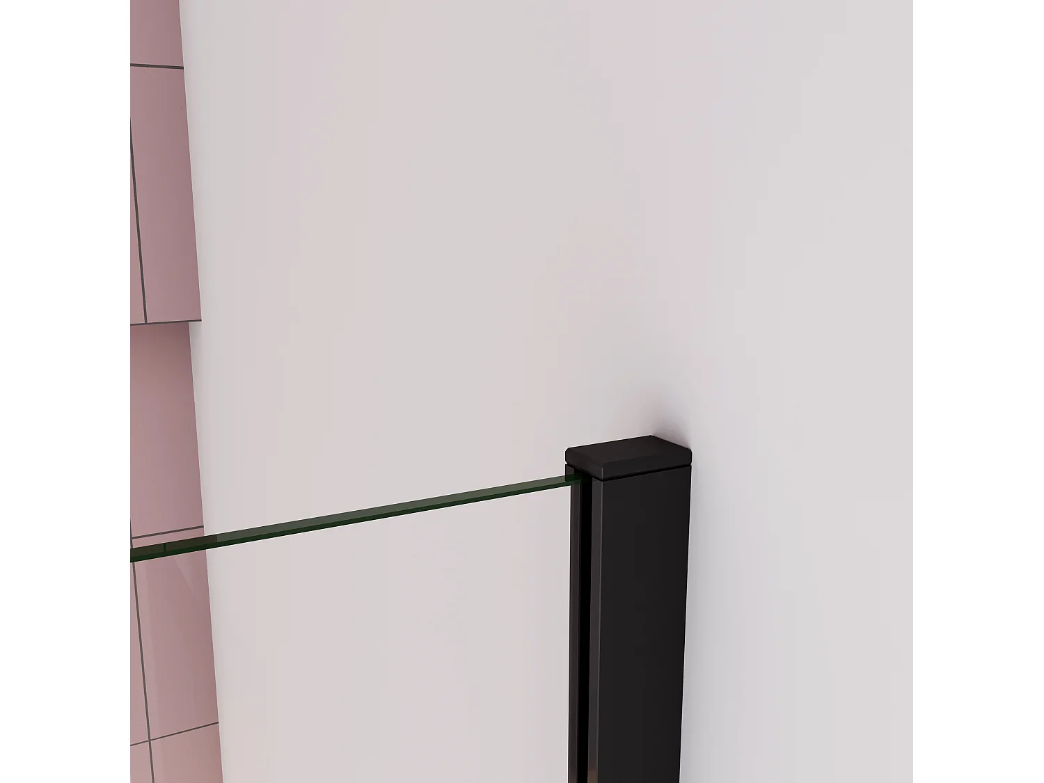 AICA paroi de douche à l'italienne fixe 80x200cm,style atelier,Profilé en aluminium noir mat,en 8mm verre anticalcaire,sans receveur