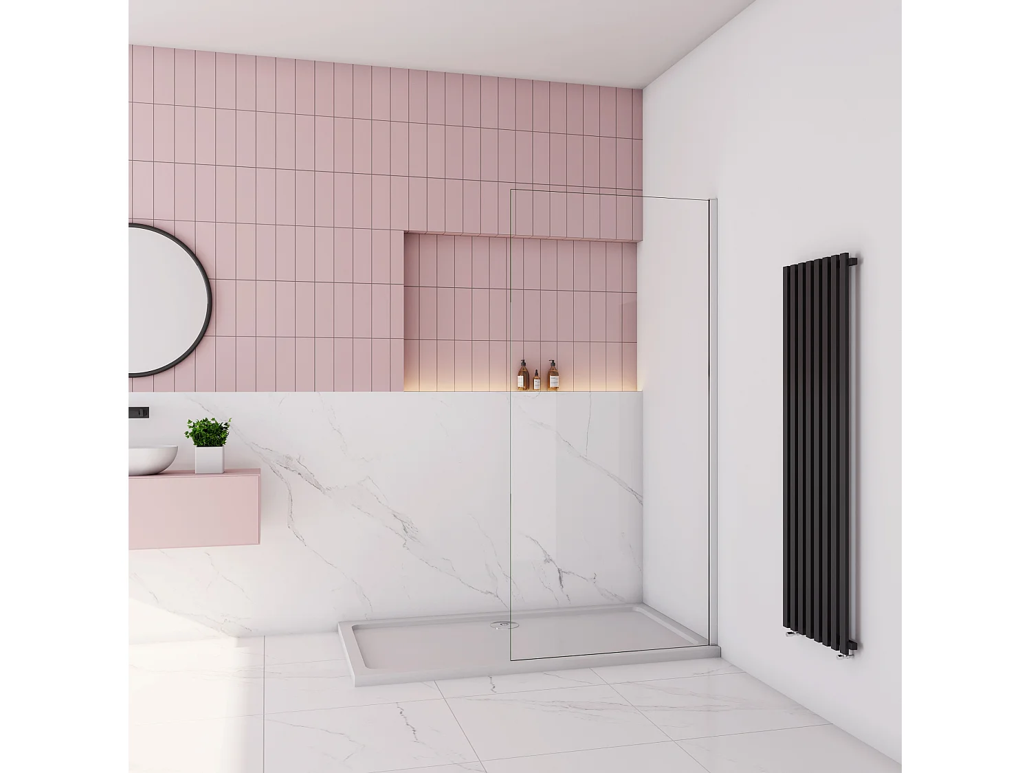 AICA paroi de douche à l'italienne fixe 120x200cm,style atelier,Profilé en aluminium chromé,en 8mm verre anticalcaire,sans receveur