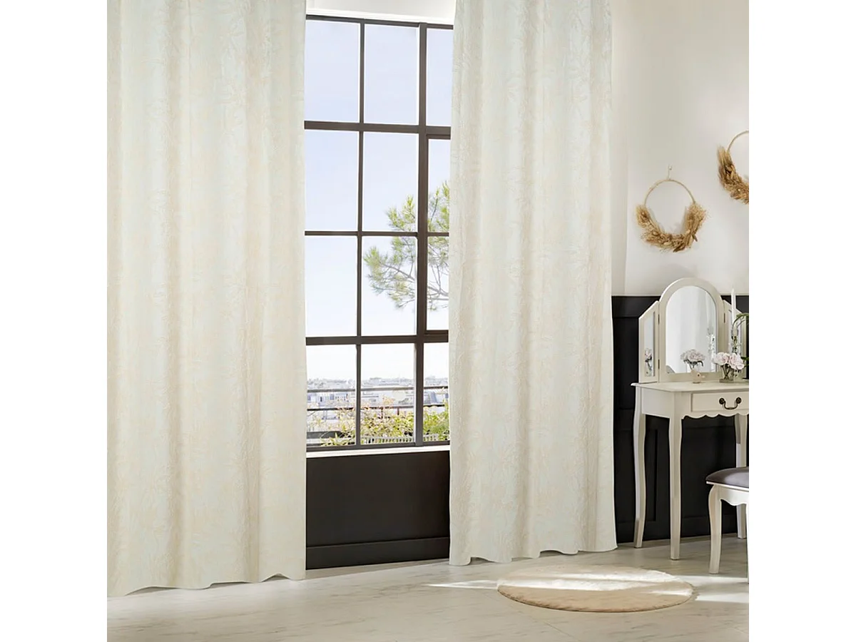 Rideau à Œillets Tufté "Willow" 135x260cm Ivoire