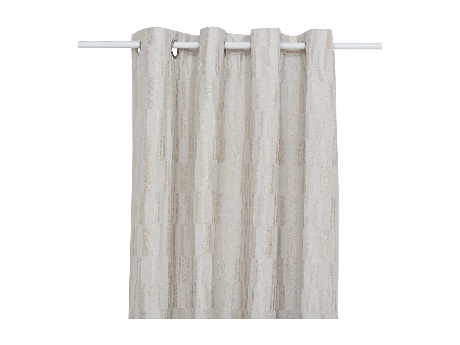 Rideau Jacquard à Œillets "Leyna" 140x260cm Beige Lin