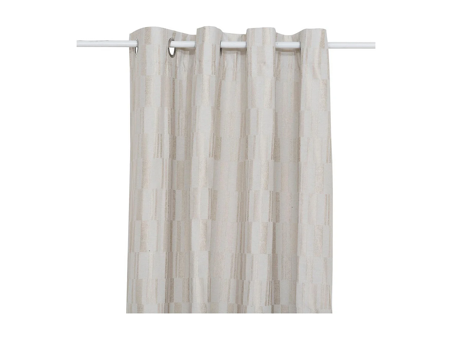 Rideau Jacquard à Œillets "Leyna" 140x260cm Beige Lin