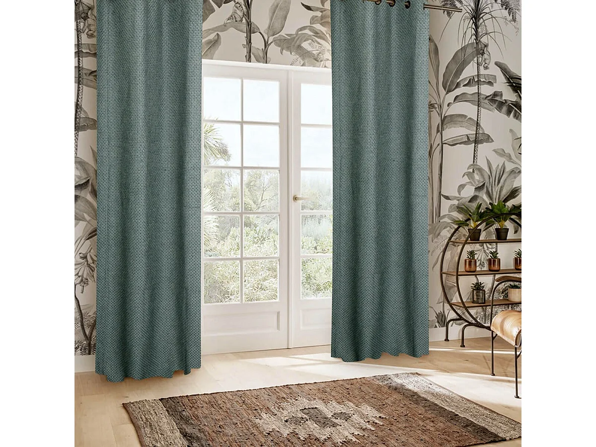 Rideau Maille à Œillets "Wild" 140x260cm Vert Tilleul