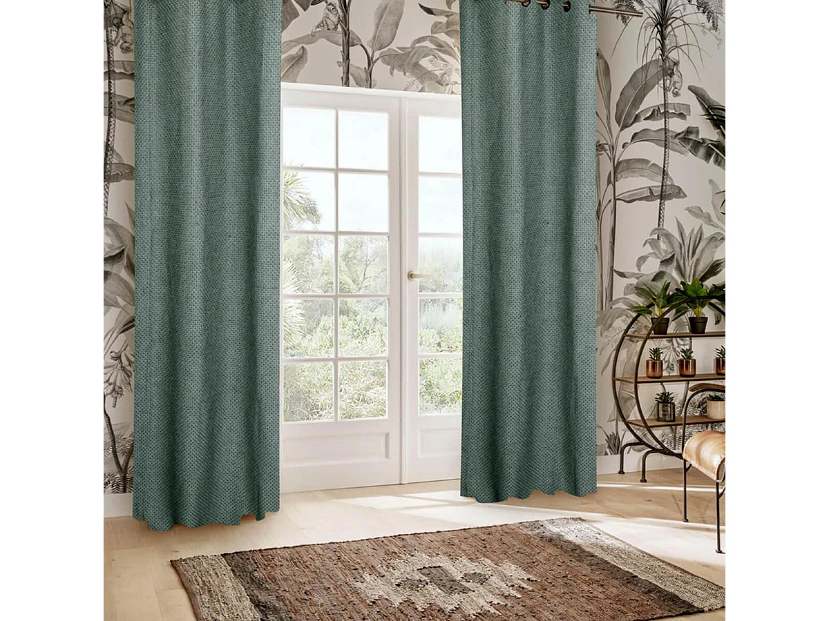 Rideau Maille à Œillets "Wild" 140x260cm Vert Tilleul