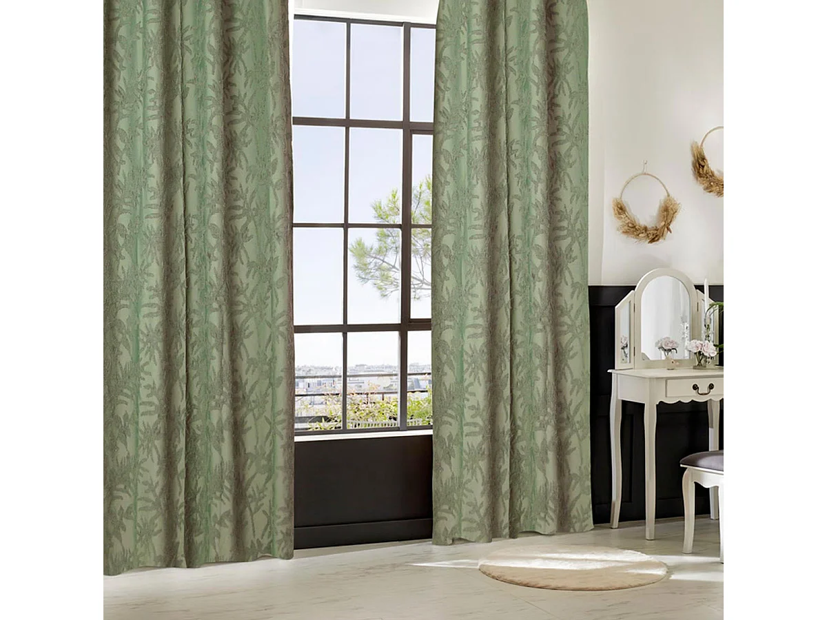 Rideau à Œillets Tufté "Willow" 135x260cm Vert Céladon