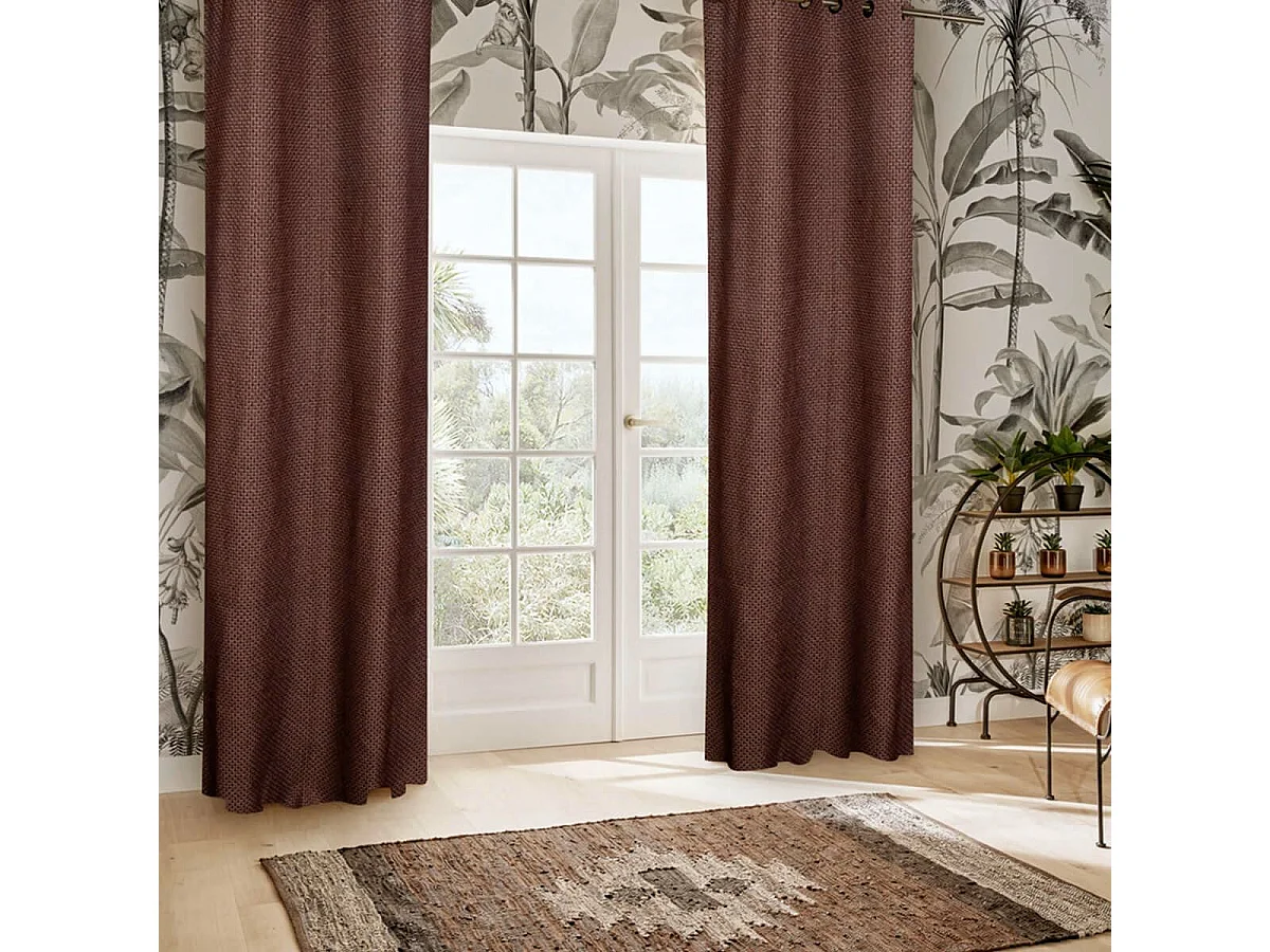 Rideau Maille à Œillets "Wild" 140x260cm Marron Tonka