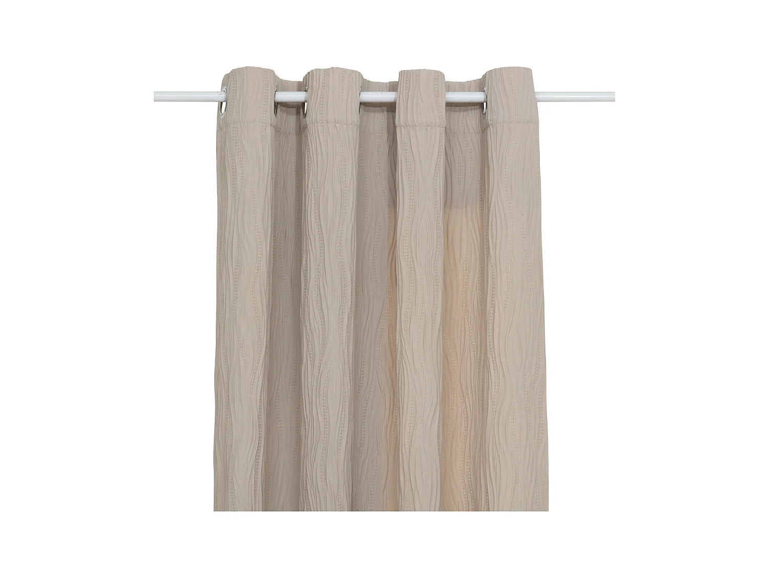 Rideau Plissé à Œillets "Maëly" 135x260cm Beige Lin