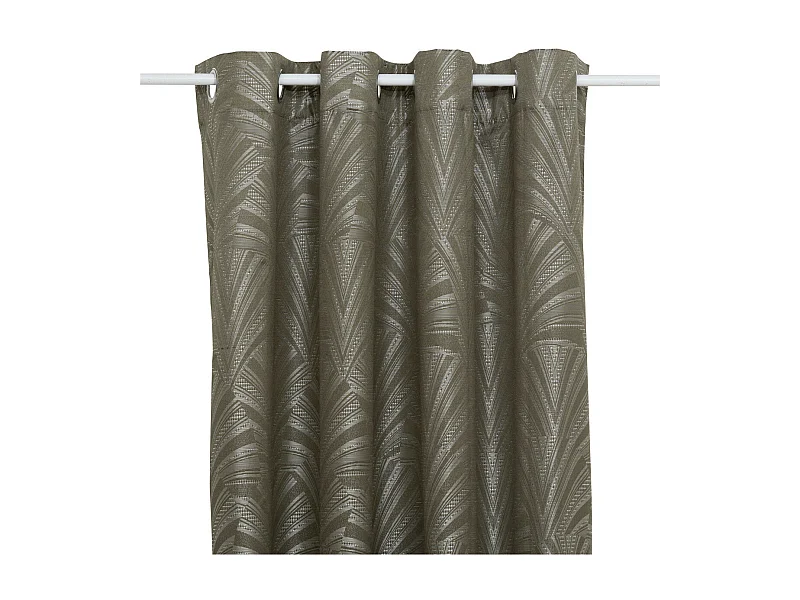 Rideau Occultant à Œillets "Effie" 140x260cm Vert Kaki