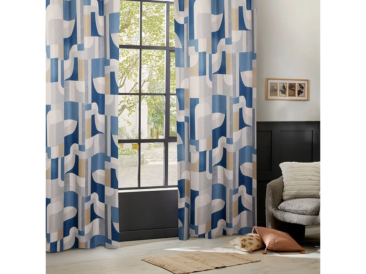 Rideau Occultant à Œillets "Elena" 135x260cm Bleu