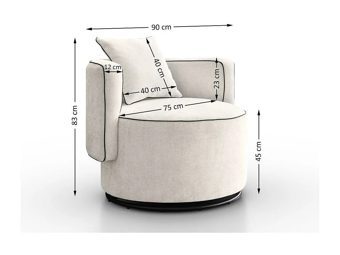 DREHSESSEL Dolce beige velour