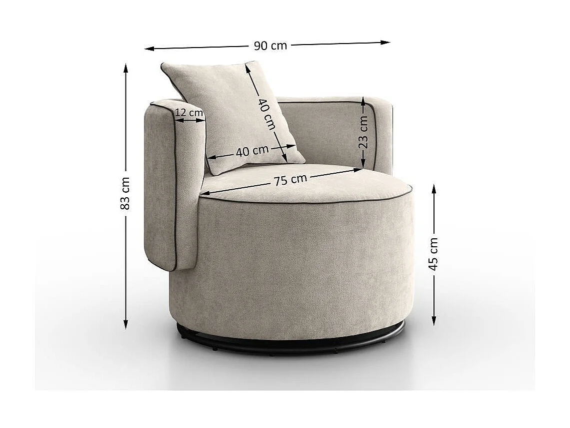 DREHSESSEL Dolce cappuccino velour