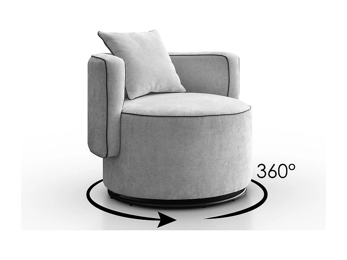 DREHSESSEL Dolce hellgrau velour