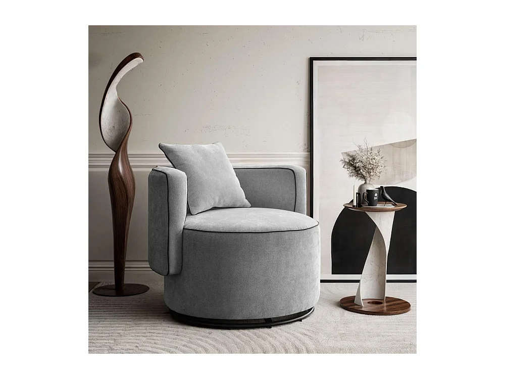 DREHSESSEL Dolce hellgrau velour
