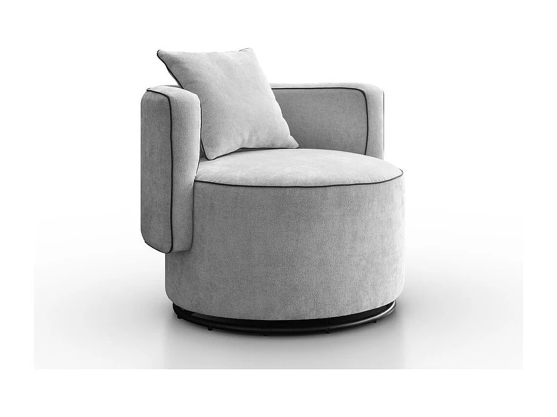 DREHSESSEL Dolce hellgrau velour