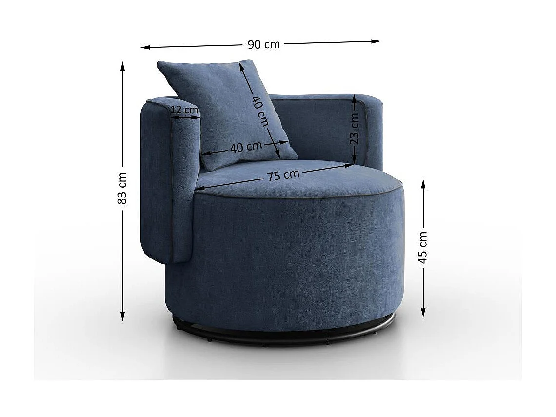 DREHSESSEL Dolce dunkelblau velour