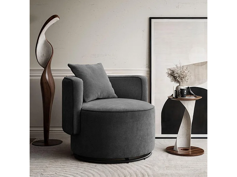 DREHSESSEL Dolce dunkelgrau velour