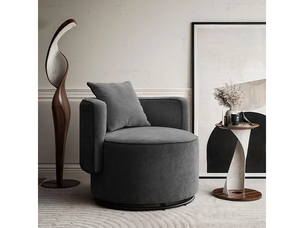 DREHSESSEL Dolce dunkelgrau velour