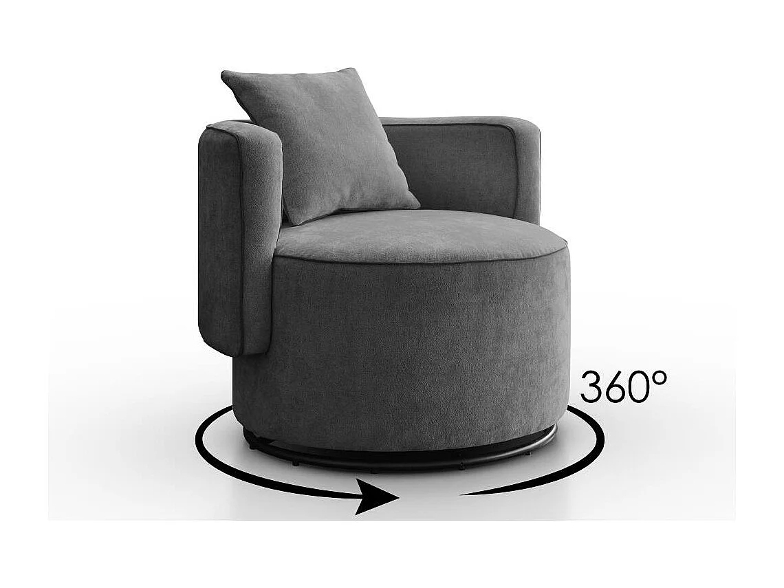 DREHSESSEL Dolce dunkelgrau velour