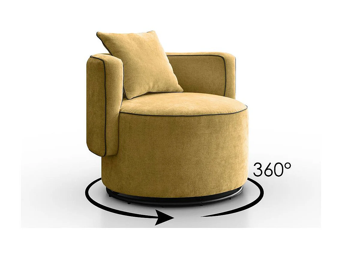 DREHSESSEL Dolce senfgelb velour