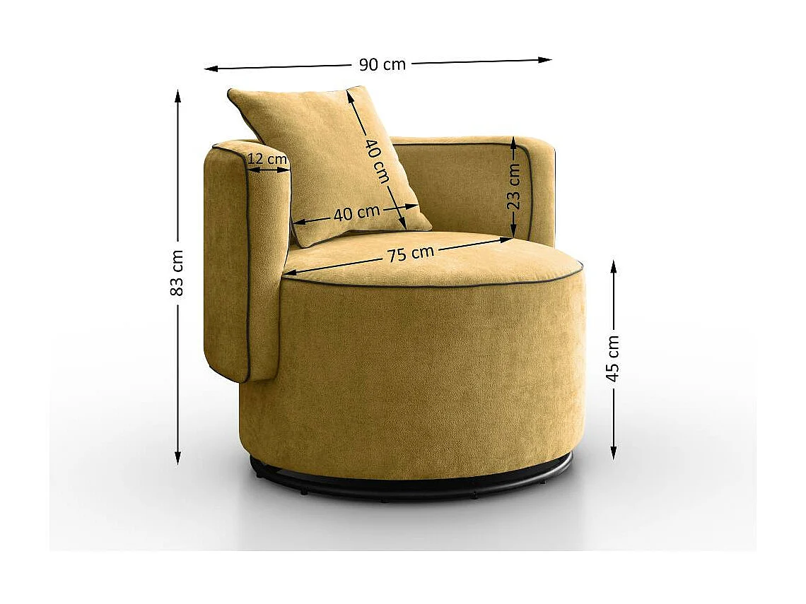 DREHSESSEL Dolce senfgelb velour