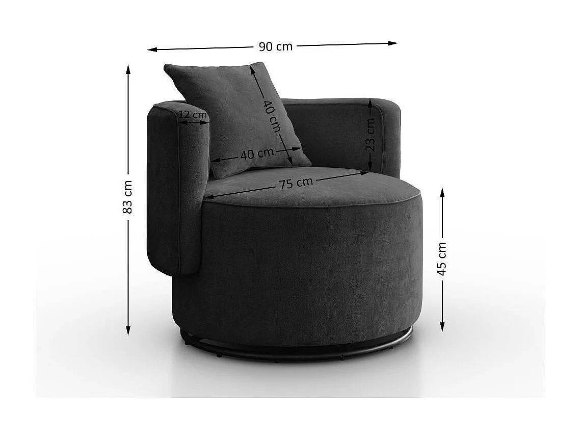 DREHSESSEL Dolce schwarz velour