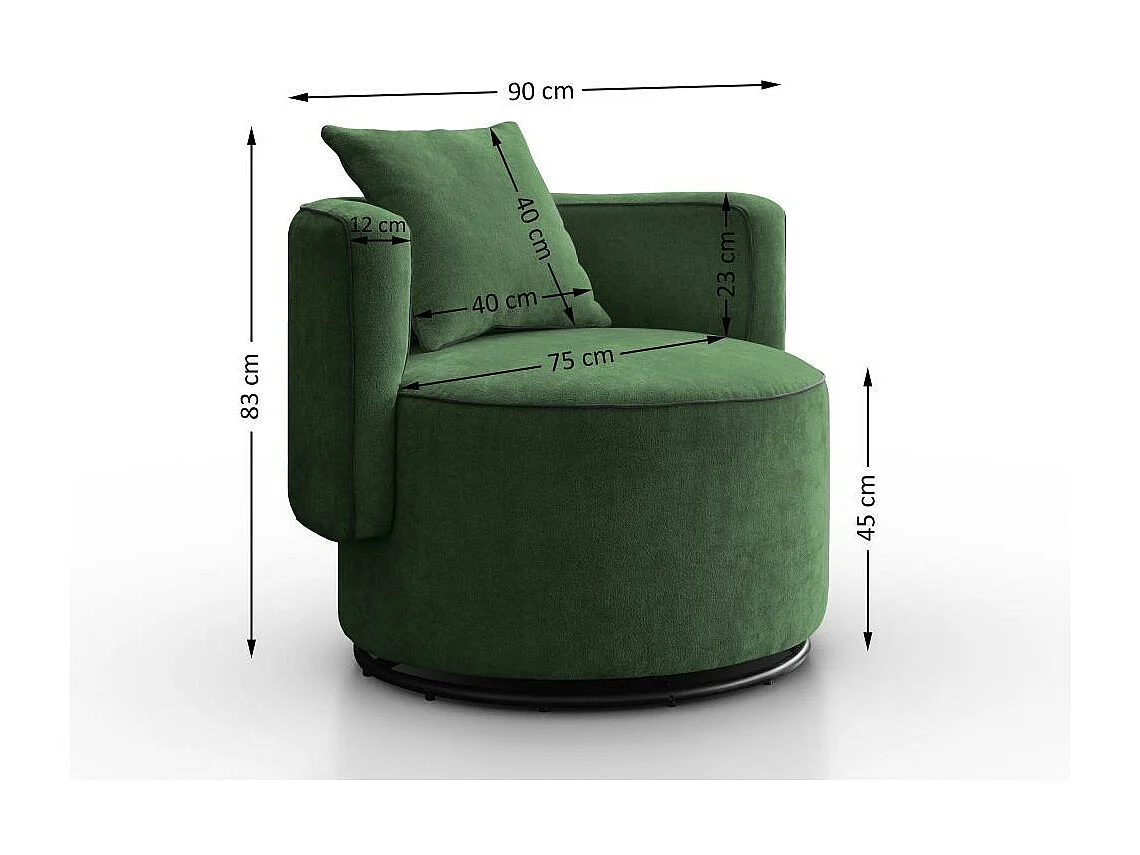 DREHSESSEL Dolce dunkelgrün velour