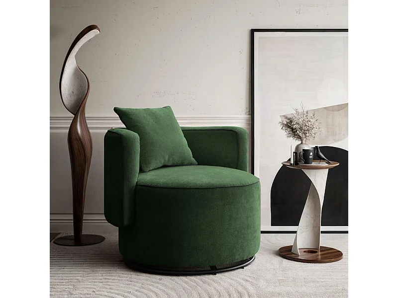 DREHSESSEL Dolce dunkelgrün velour