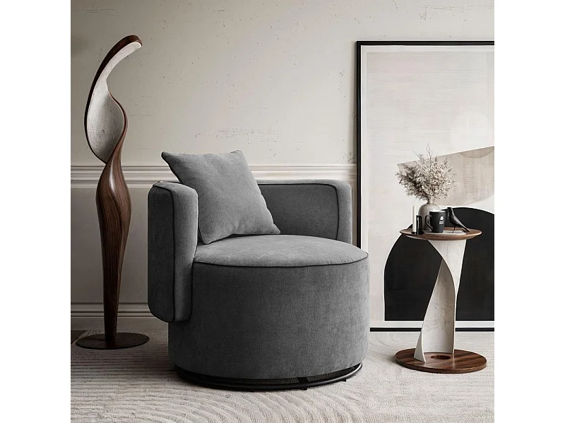 DRAAIFAUTEUIL Dolce grijs fluweel