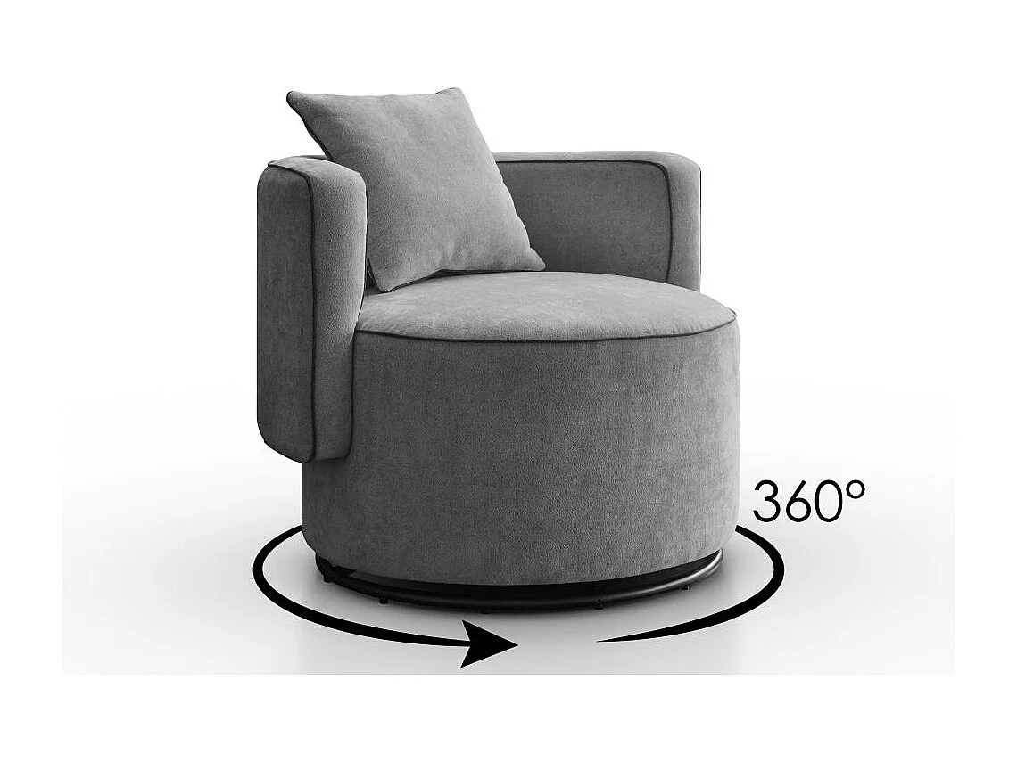 DREHSESSEL Dolce grau velour