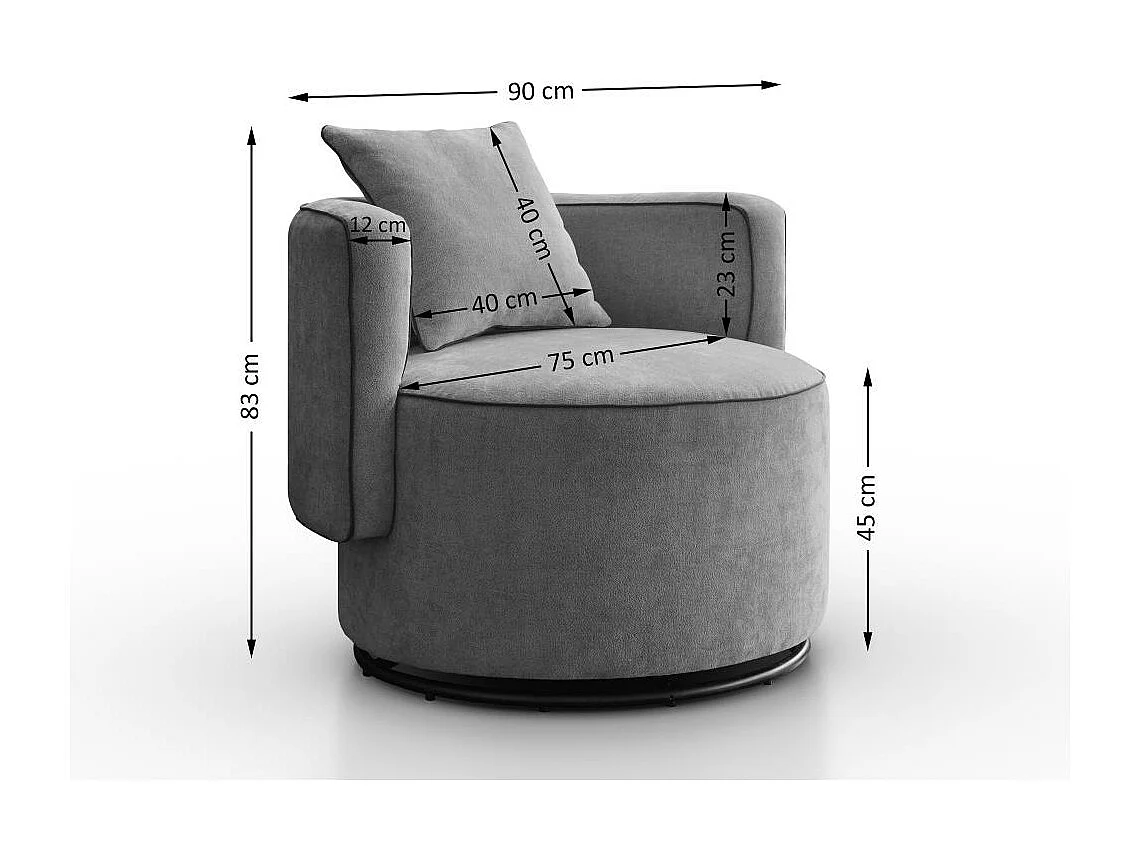 FAUTEUIL RELEVEUR Dolce gris velours