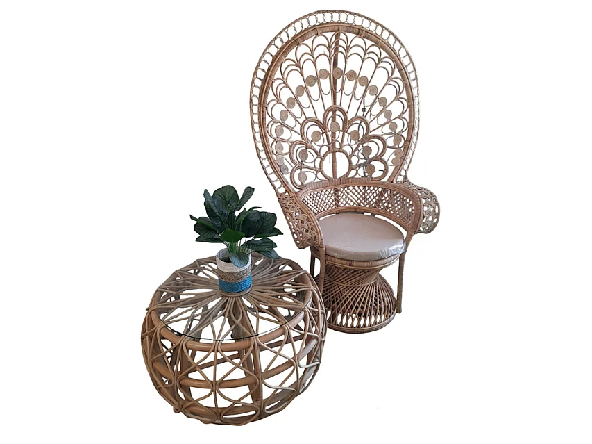 Stoel Furnilux - Rotan Beige - 110x55x160 cm