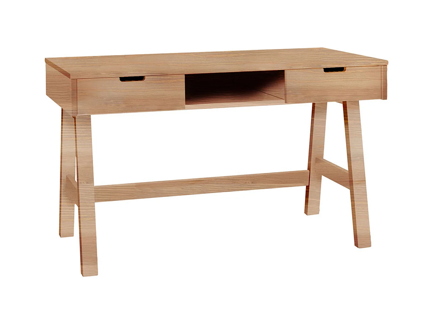 Bureau en bois Malmo avec tiroirs, couleur chêne